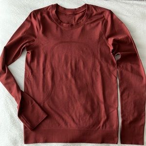 lululemon Swiftly Tech Long Sleeve Shirt 2.0 *Race Length - size 4 - Red Merlot